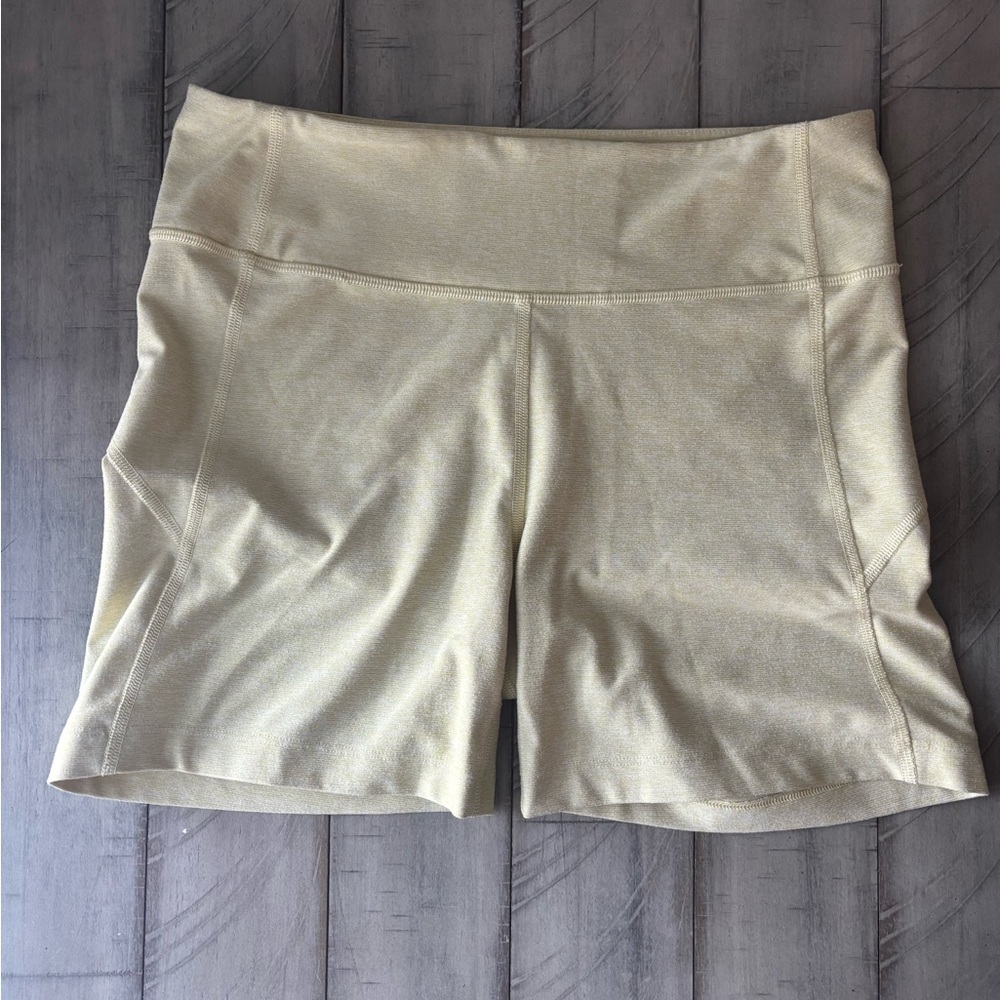 Outdoor Voices Light Butter Yellow High-Rise Athletic Biker Shorts Size Medium